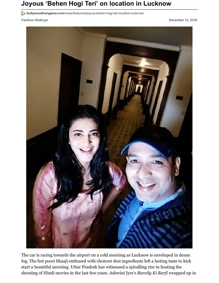 Original Bollywood Hungama article page: Joyous ‘Behen Hogi Teri’ on location in Lucknow