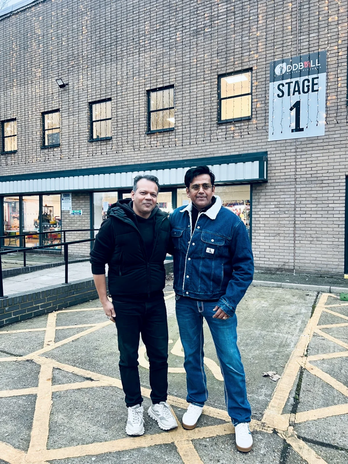 Oddball team outside the production soundstage